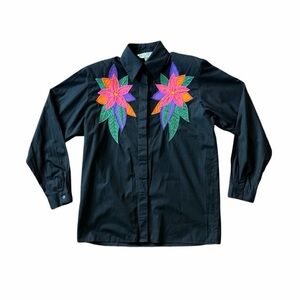 Vintage 80s Harbour Vue Patchwork Shirt - Size 10